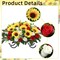 Artificial Cemetery Flower Saddle – Large Headstone Grave Decoration with Red & White Roses and Sunflowers, Memorial Tombstone Floral Arrangement